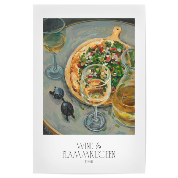 Poster "Wein & Flammkuchen" artboxONE - Reise,Essen & Trinken,Essen & Trinken / Alkohol