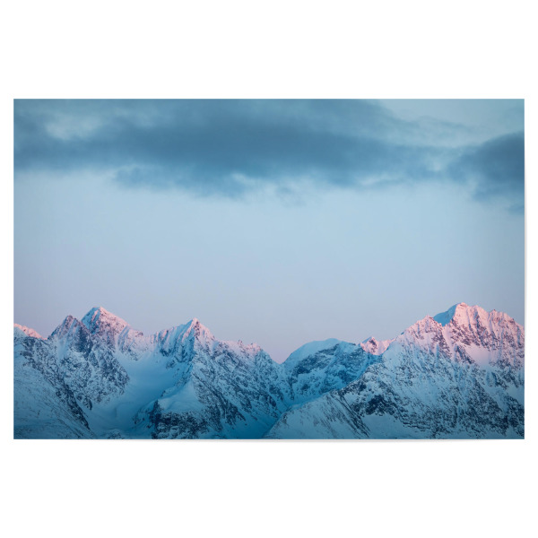 Poster "Nordische Berge" artboxONE - Natur,Reise - Berg,Gebirge,Bergkette,Schnee,Winter,Gipfel,Lyngen,Norwegen,Skandinavien