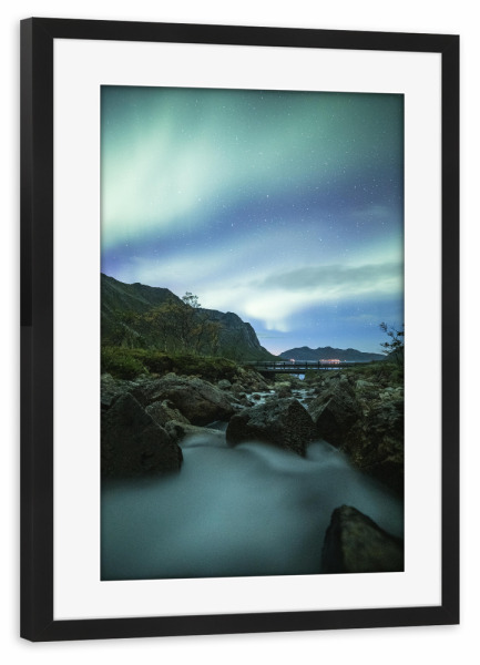 Poster mit Rahmen schwarz "Arctic Lights" artboxONE - Natur,Reise,Galaxy