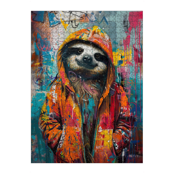 Puzzle Ravensburger "Faultier Grafitti" artboxONE - Tiere,Streetart,Lustig - Faultier,Hoddie,Streetart,Grafitti,Urban,Modern,Pop art - Bild faultier