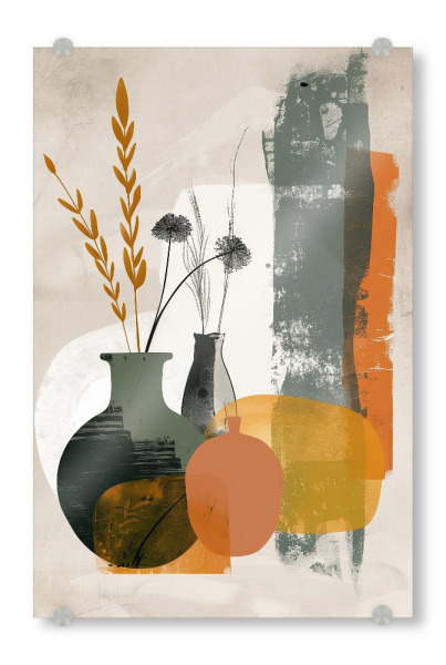 Acrylglasbild "Boho Vase" artboxONE - Natur,Abstrakt - Boho,Vase,Pflanze,Natur,Entspannung,Wellness,Schlafzimmer
