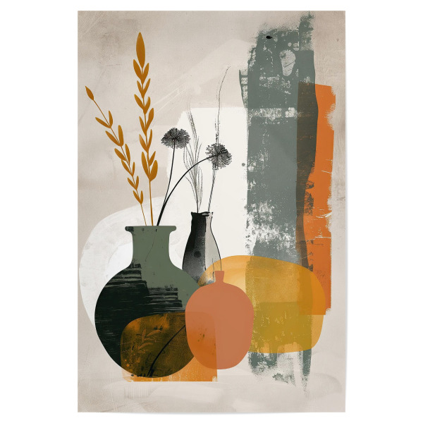 Poster "Boho Vase" artboxONE - Natur,Abstrakt - Boho,Vase,Pflanze,Natur,Entspannung,Wellness,Schlafzimmer