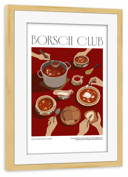 Poster mit Rahmen kiefer "Borschtsch-Club" artboxONE - Essen & Trinken,Reise / Länder