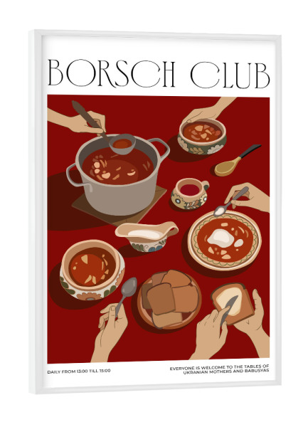Poster mit weißem Rahmen "Borschtsch-Club" artboxONE - Essen & Trinken,Reise / Länder
