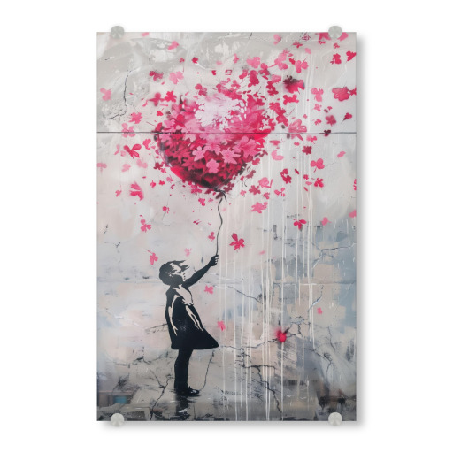 Girl with flower balloon