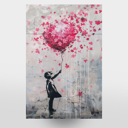 Girl with flower balloon