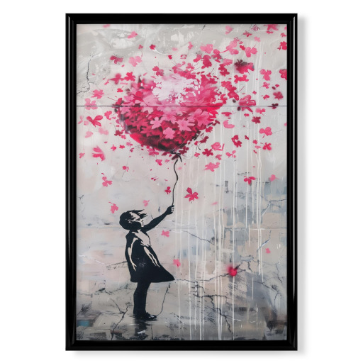 Girl with flower balloon
