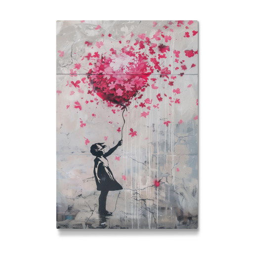 Girl with flower balloon