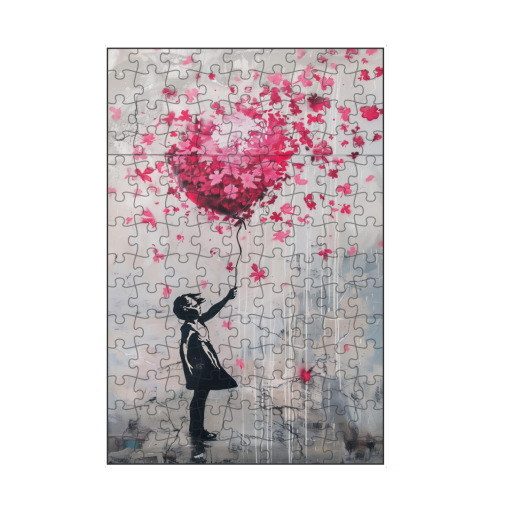 Girl with flower balloon