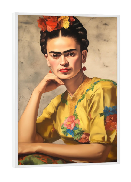 Poster mit weißem Rahmen "Mexikanische Frida" artboxONE - Natur,Floral,Fashion