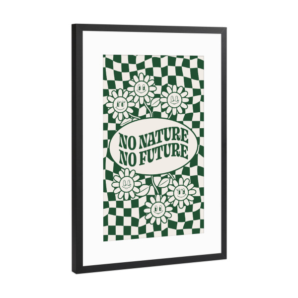 Poster mit Rahmen Schwarz (Metallic) "Keine Natur, keine Zukunft" artboxONE - Natur,Abstrakt