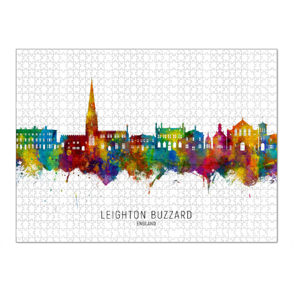 Puzzle Ravensburger "Leighton Buzzard Skyline txt" artboxONE - Städte