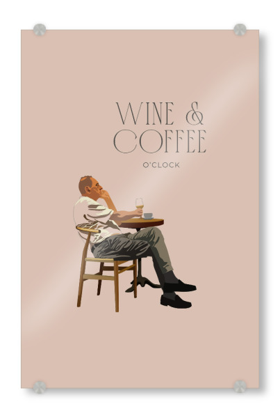 Acrylglasbild "Zeit für Wein und Kaffee" artboxONE - Essen & Trinken,Menschen,Männer,Essen & Trinken / Alkohol