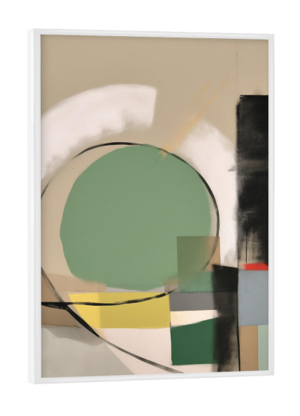 Poster mit weißem Rahmen "Grüner Kreis" artboxONE - Abstrakt,Geometrie