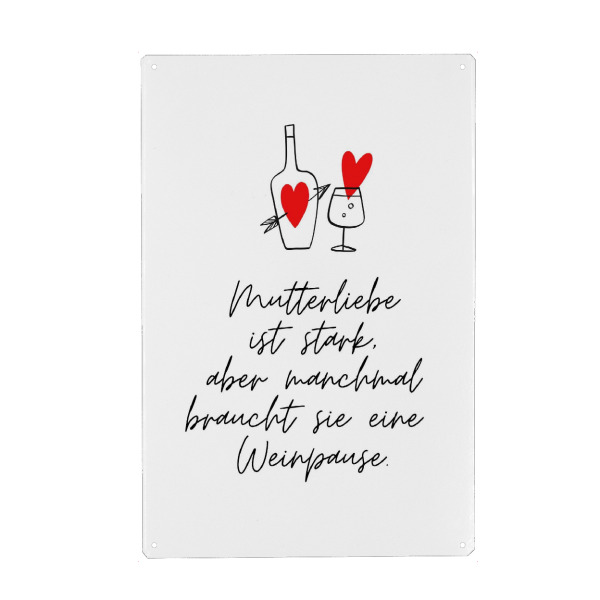 Holzbild "Mutterliebe ist stark" artboxONE - Typografie,Für Mama,Essen & Trinken / Alkohol,Lustig