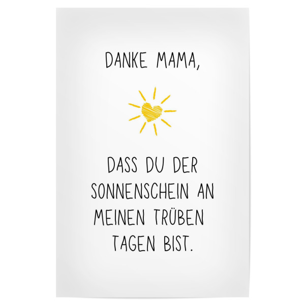 Poster 30x20 cm "Mama_Sonnenschein" artboxONE - Typografie,Liebe,Für Mama