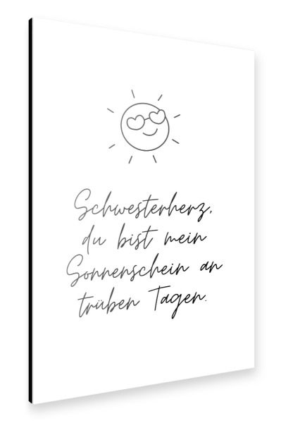 Alu-Dibond "Schwesterherz - Sonne" 30x20 cm artboxONE