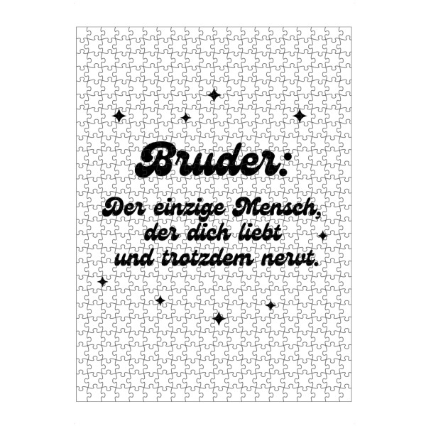 Puzzle Ravensburger "Bruder - der einzige Mensch" artboxONE - Typografie,Für Kinder,Liebe,Lustig
