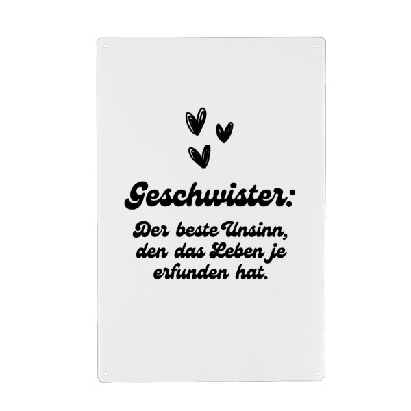 Holzbild "Geschwister - Unsinn" artboxONE - Typografie,Für Kinder,Liebe,Lustig