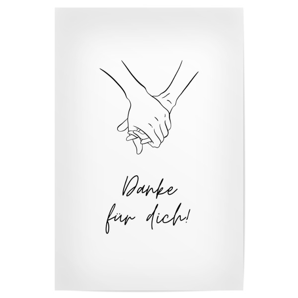 Poster "Danke für dich" artboxONE - Typografie,Liebe,Für Mama,Für Papa
