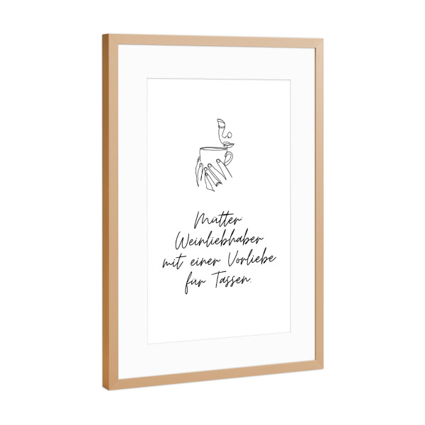 Poster mit Rahmen Kupfer "Mütter - Weinliebhaber" artboxONE - Typografie,Für Mama,Essen & Trinken / Alkohol,Lustig