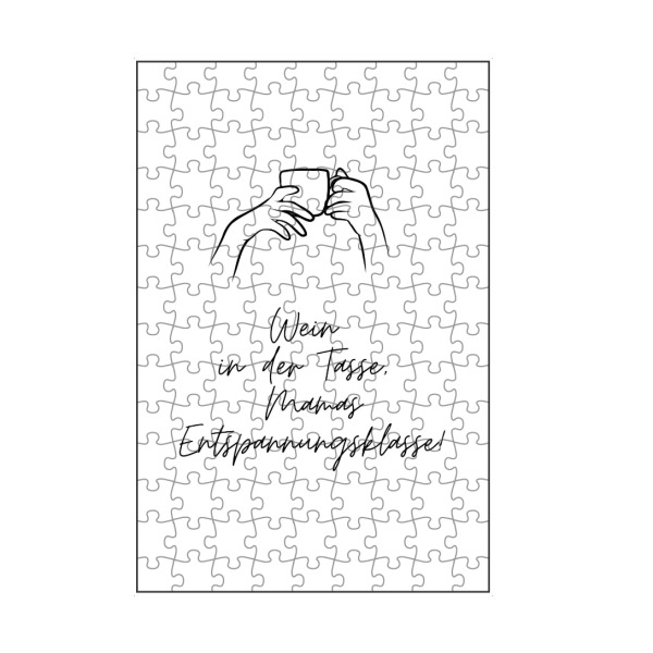 artboxONE Puzzle "Wein in der Tasse" artboxONE - Typografie,Für Mama,Essen & Trinken / Alkohol,Lustig