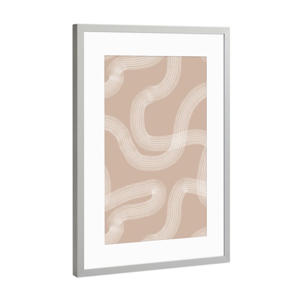 Poster mit Rahmen Silber "Zen-Gartensand" artboxONE - Abstrakt,Geometrie