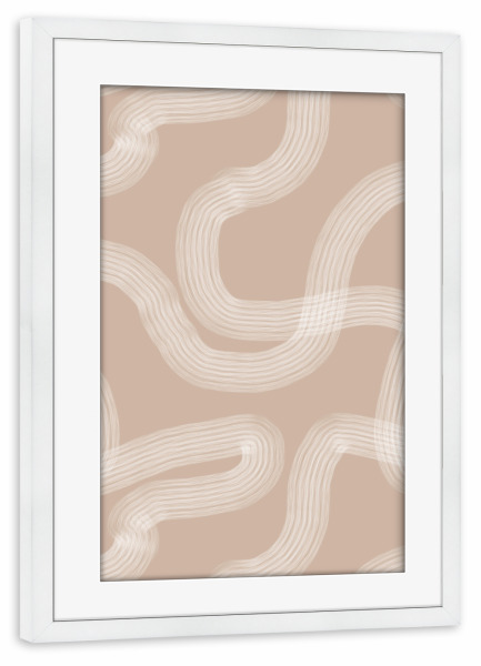 Poster mit Rahmen weiß "Zen-Gartensand" artboxONE - Abstrakt,Geometrie