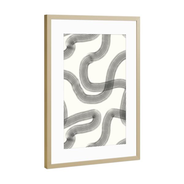 Poster mit Rahmen Gold "Zen-Gartenlicht" artboxONE - Abstrakt,Geometrie