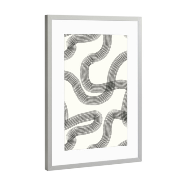 Poster mit Rahmen Silber "Zen-Gartenlicht" artboxONE - Abstrakt,Geometrie