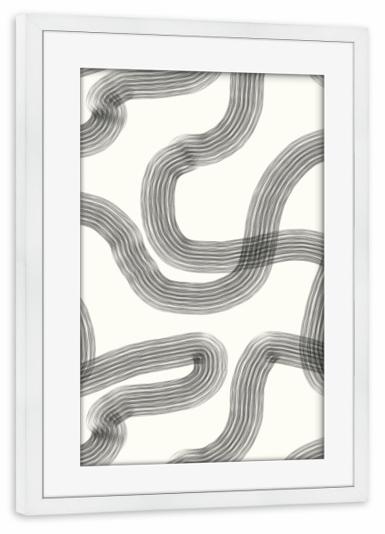 Poster mit Rahmen weiß "Zen-Gartenlicht" artboxONE - Abstrakt,Geometrie