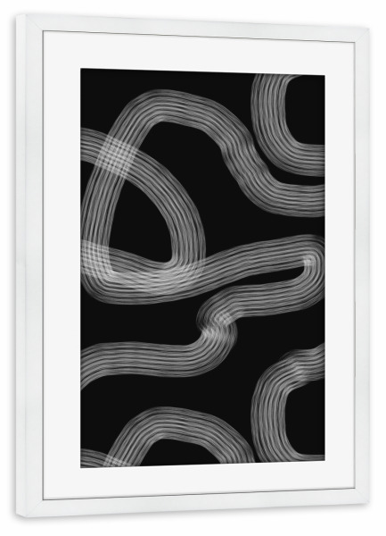 Poster mit Rahmen weiß "Trockener Garten dunkel" artboxONE - Abstrakt,Geometrie