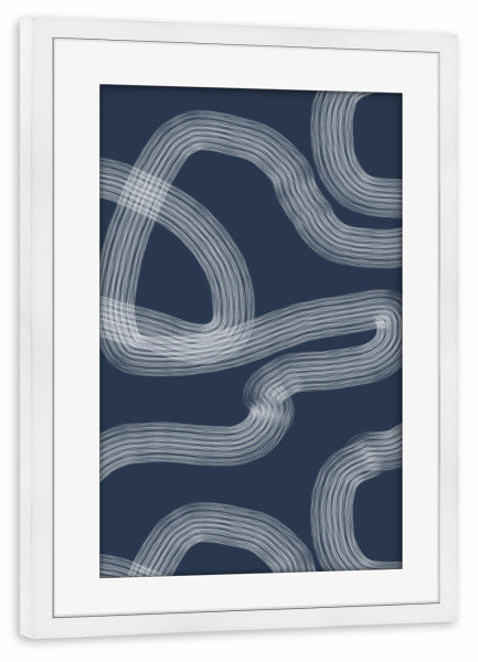 Poster mit Rahmen weiß "Trockene Gartenmarine" artboxONE - Abstrakt,Geometrie