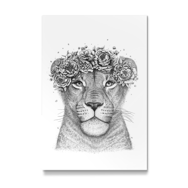 Galerie-Print "Löwin mit Blumen" 30x20 cm artboxONE