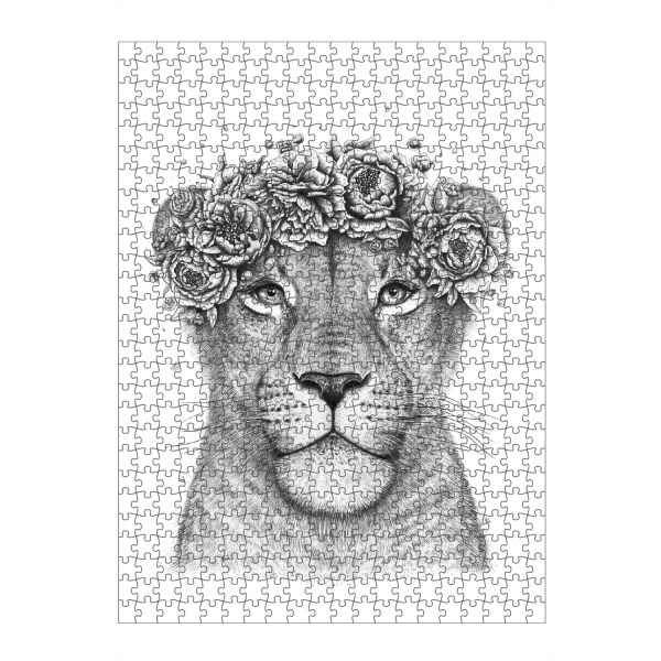 artboxONE Puzzle "Löwin mit Blumen" artboxONE - Natur,Floral,Tiere,Liebe,Für Mama