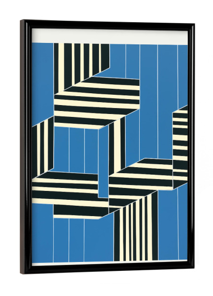 Poster mit schwarzem Rahmen "Surreale Treppe" artboxONE - Abstrakt,Architektur,Geometrie