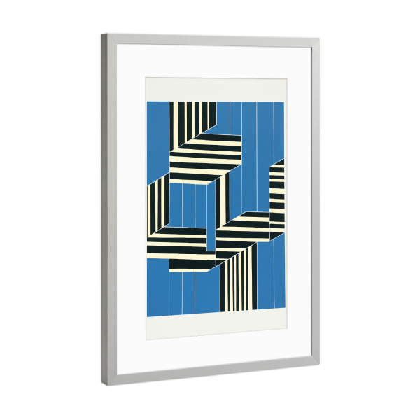 Poster mit Rahmen Silber "Surreale Treppe" artboxONE - Abstrakt,Architektur,Geometrie