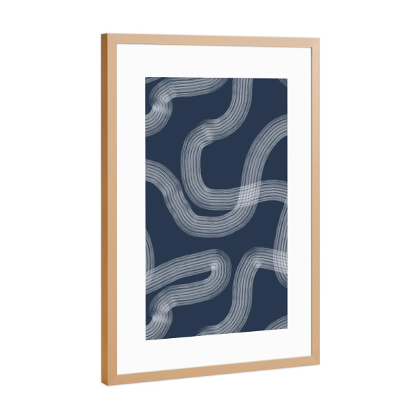 Poster mit Rahmen Kupfer "Zen-Garten-Marine" artboxONE - Abstrakt,Geometrie