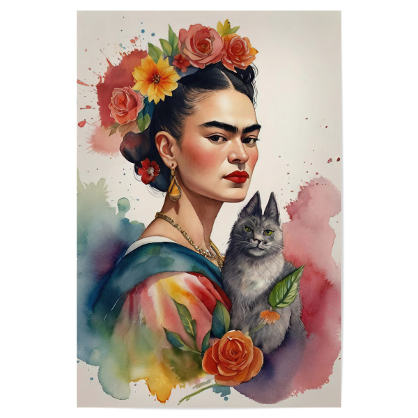 Poster "Frida Kahlo E" artboxONE - Fiktion - Frida kahlo,Diego rivera,Mexiko,Frau,Revolution,Malerin,Feministin,Mode