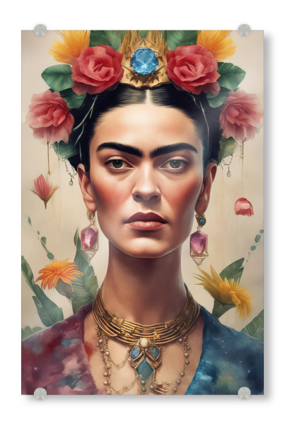Acrylglasbild "Frida Kahlo a" artboxONE - Abstrakt,Fashion - Frida kahlo,Diego rivera,Mexiko,Frau,Revolution,Malerin,Feministin,Mode
