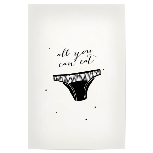 Poster 30x20 cm "All you can eat" artboxONE - Typografie,Menschen,Lustig