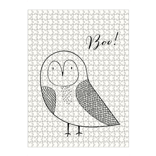 Puzzle Ravensburger "Boo - süße Eule" artboxONE - Tiere,Schwarzweiß,Lustig - Minimalistisch,Eule,Tier,Vogel,Schwarzweiß,Lustig - Bild minimalistisch