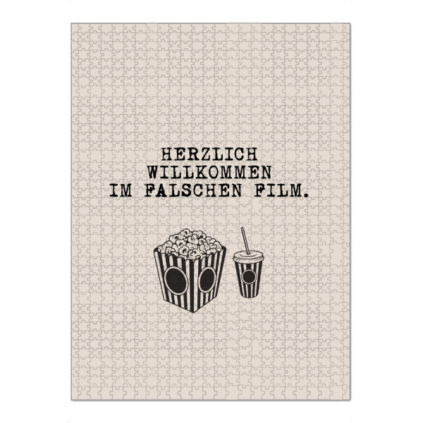Puzzle Ravensburger "In dem falschen Film" artboxONE - Typografie - Im falschen film,Falscher,Film,Lustig,Typo,Typografie,Kino,Minimalistisch