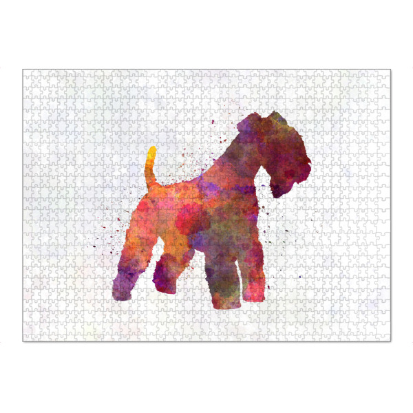 Puzzle Ravensburger "Lakeland-Terrier im Aquarell" artboxONE - Tiere,Abstrakt - Hund,Haustier,Tier,Säugetier,Aquarell,Hundeplakat,Abstrakt,Tier