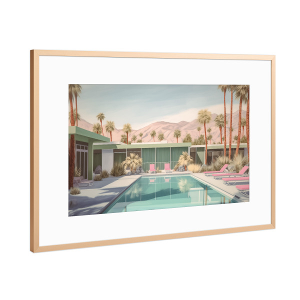 Poster mit Rahmen Kupfer "Palm Springs Vintage" artboxONE - Natur,Architektur,Reise / Länder
