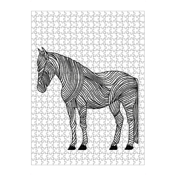 Puzzle Ravensburger "Linienkunst Pferd" artboxONE - Tiere,Schwarzweiß - Pferd,Linien,Strichzeichnungen,Tier,Tiere,Grafik,Schwarz und weiß,Lineart