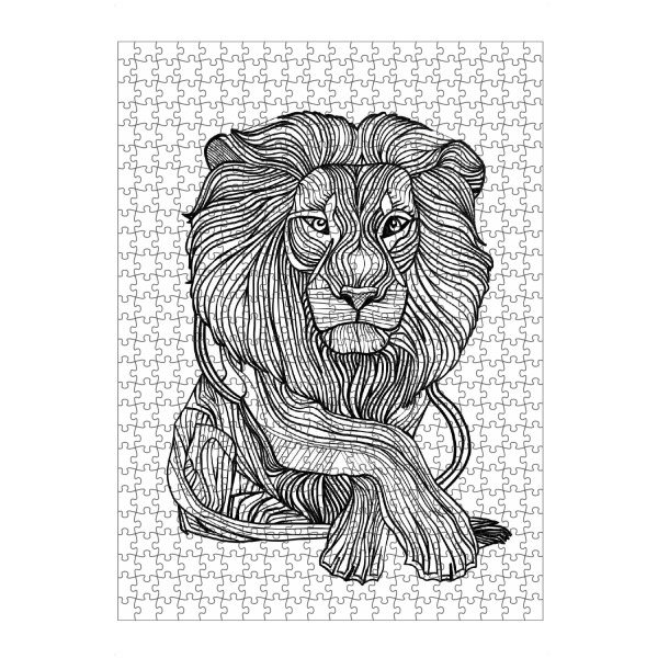 Puzzle Ravensburger "Linienkunst Löwe" artboxONE - Tiere,Schwarzweiß - Linien,Strichzeichnungen,Tier,Tiere,Grafik,Schwarz und weiß,Löwe