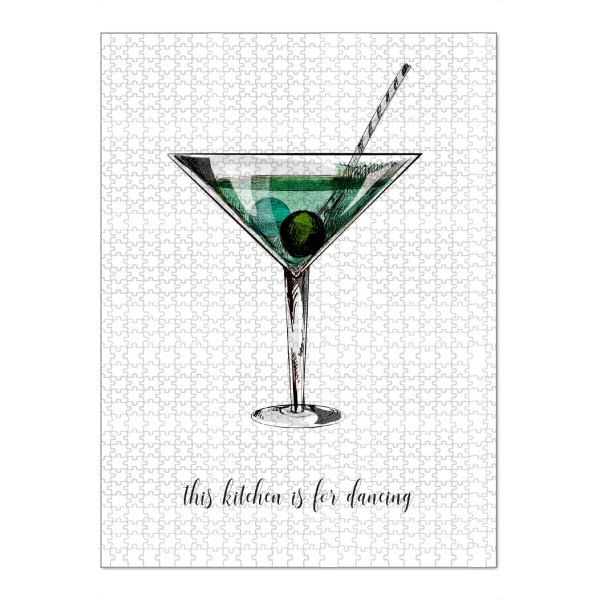 Puzzle Ravensburger "Kitchen is for dancing" artboxONE - Typografie,Essen & Trinken / Alkohol - Typo,Typografie,Küche,Cocktail,Alkohol,Trinken,Drink