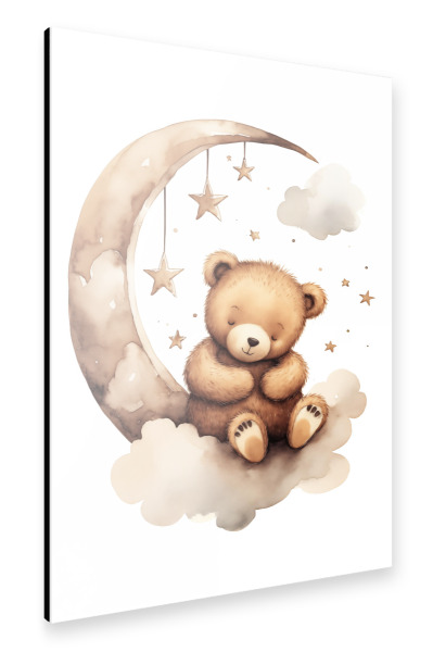 Alu-Dibond "Teddy schwebt auf Wolken" 75x50 cm artboxONE