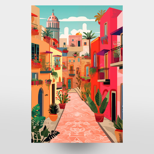 Mexiko in vibrant Matisse Style